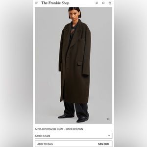 SOLD elsewhere. The Frankie Shop Anya oversized coat in Dark brown